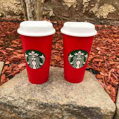 Starbucks 2x Red Reusable Cups 16 oz Sold out HTF - Sold on eBay May, 31st 2019 for $22.99
