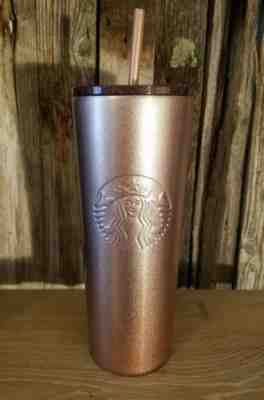 Starbucks Holiday 2018 Rose Gold Stainless Steel Cold-Cup Venti Tumbler 24oz - Sold on eBay May, 31st 2019 for $45.99