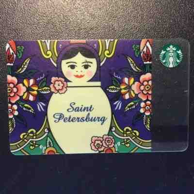 Starbucks Card Saint Petersburg Russia Very Rare Marriage Print Doll Face - Sold on eBay May, 31st 2019 for $43.00