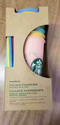 New 2019 Starbucks Color Changing Reusable Cold Cups Straws  - Sold on eBay May, 31st 2019 for $58.03