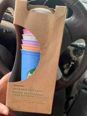 Starbucks Marble Reusable Hot Cups 6 Variety Colors Drink Cup NEW UNOPENED - Sold on eBay May, 31st 2019 for $28.00