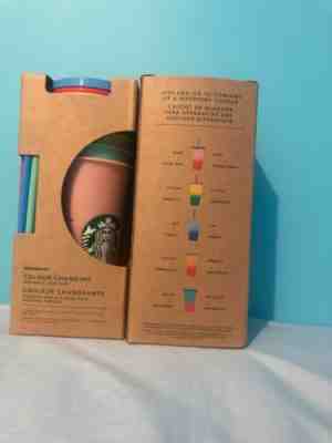 Starbucks 5 Pack Colour Changing Reusable Cold Cup With Color Lids Straws 24oz - Sold on eBay May, 31st 2019 for $71.00