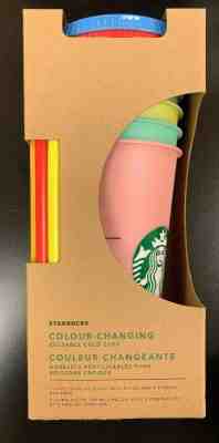 Starbucks Color Changing Reusable Cold Cup Tumblers (5 Cups/ 5 Lids/ 5 Straws) - Sold on eBay May, 31st 2019 for $64.00