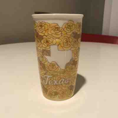 2016 Starbucks Ceramic Traveler Cup Tumbler TEXAS Yellow Rose 10oz with lid - Sold on eBay May, 31st 2019 for $20.00