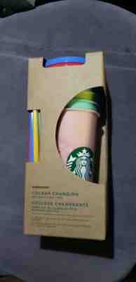 New Starbucks Color Changing Reusable Cold Cup Tumblers 24oz Venti Set Of 5 Cups - Sold on eBay May, 31st 2019 for $60.00