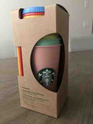 New Starbucks Color Changing Reusable Cold Cup Tumblers 24oz Venti Set Of 5 Cups - Sold on eBay May, 31st 2019 for $66.99