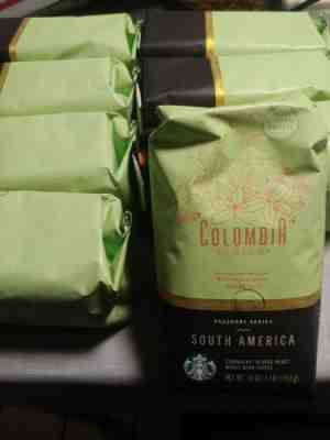 8X New 2019 Starbucks COLOMBIA HUILA PASSPORT Blonde Roast Whole Bean 1lb Coffee