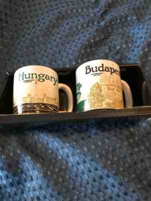 Budapest and Hungary Starbucks City Mug set of 2 3fl oz/89ml  - Sold on eBay May, 31st 2019 for $35.00