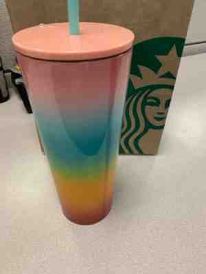 Starbucks Stainless Rainbow Pride Steel Tumbler with Straw 24oz Free Shipping - Sold on eBay May, 31st 2019 for $35.00