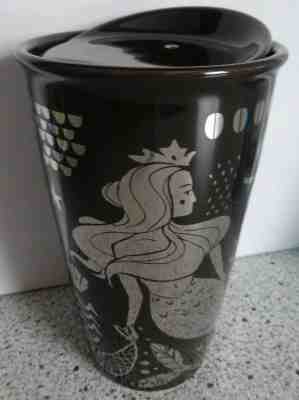 Starbucks Brown & Silver Mermaid Mug Travel Coffee Tumbler 12oz w/ Ceramic Top - Sold on eBay May, 31st 2019 for $20.00