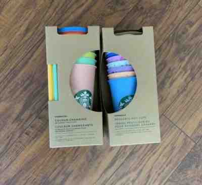 BNIB Starbucks Reusable Color Changing Cold Cups 5pk & Marble Hot Cups 6pk - Sold on eBay May, 30th 2019 for $74.03