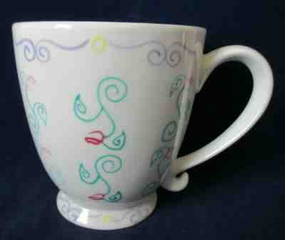 Starbucks 2003 Barista Pedestal Pastel  Scroll Vine Flower Mug Lavender Interior - Sold on eBay May, 30th 2019 for $25.00