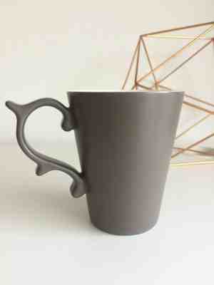 Starbucks TAZO 2012 Taupe Gray Rococo Scroll Handle Coffee Mug Cup Tea 16 oz - Sold on eBay May, 30th 2019 for $21.00