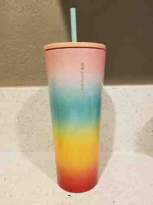 New Starbucks Tumbler Summer Collection 2019 Venti 24oz SS Pastel Rainbow  - Sold on eBay May, 30th 2019 for $26.00