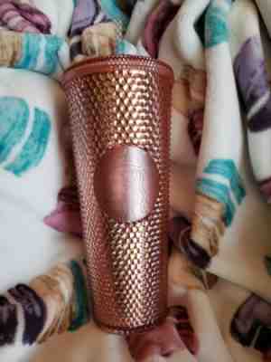 NEW Rare Starbucks Rose Gold Iced Tumbler 24oz Iridescent Jeweled 2019 Bling - Sold on eBay May, 30th 2019 for $32.94