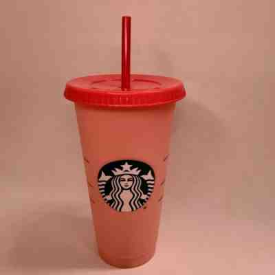 NEW! Starbucks COLOR CHANGING Cold Cup *Rose coral red* 1 cup - Sold on eBay May, 30th 2019 for $15.00