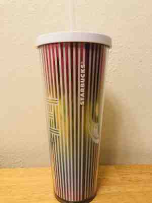 NEW Starbucks Summer Cold Cup Love Pride Stripe Rainbow Reusable Tumbler 24oz - Sold on eBay May, 30th 2019 for $27.49
