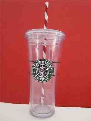 STARBUCKS 20 oz ICED COFFEE Holiday Venti TUMBLER Christmas Candy Cane Straw - Sold on eBay May, 30th 2019 for $29.00