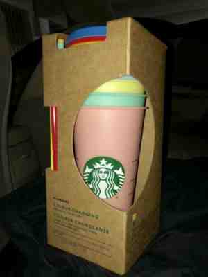 NEW STARBUCKS 2019 COLOR-CHANGING REUSABLE COLD CUPS SET OF 5 LIMITED - Sold on eBay Jun, 2nd 2019 for $60.00