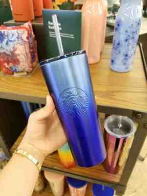 NEW 2019 Starbucks Blue Stainless Steel Travel Tumbler Cold Cup 20 oz - Sold on eBay Jun, 2nd 2019 for $37.60