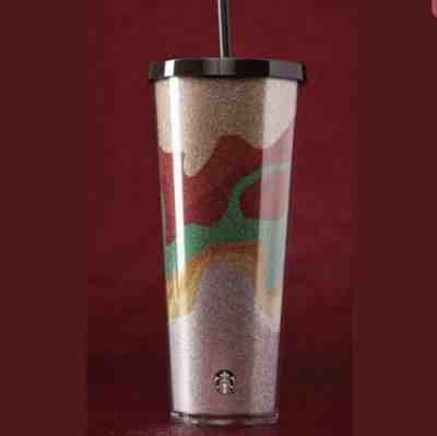 Starbucks Glitter Flow Sparkle Cold Tumbler Venti Cup W/straw 24 Oz 2018 NEW - Sold on eBay Jun, 2nd 2019 for $27.50