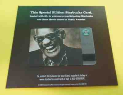 Rare Starbucks 2005 RAY CHARLES Hear Music CARD on Original Backing $5 Loaded   - Sold on eBay Jun, 2nd 2019 for $37.89