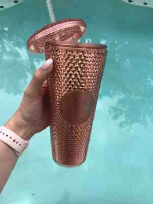 NEW Starbucks Rose Gold Pink Iridescent Jeweled 24oz Venti Tumbler - Sold on eBay Jun, 2nd 2019 for $31.00