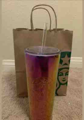 Starbucks 2019 Tumbler Cold Cup Iridescent Pink Purple Stainless Steel 24 fl oz  - Sold on eBay Jun, 2nd 2019 for $27.00