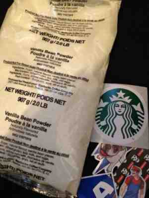 Vanilla Bean Powder 2 Lbs Best By July 2019 StarBucks Frapp Free STICKERS - Sold on eBay Jun, 2nd 2019 for $17.89