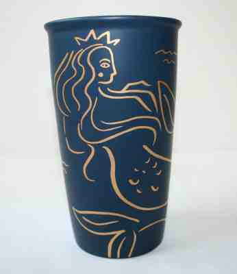 Starbucks Golden Siren Navy Blue Travel Mug 2017 Anniversary Mermaid Coffee - Sold on eBay Jun, 2nd 2019 for $24.99