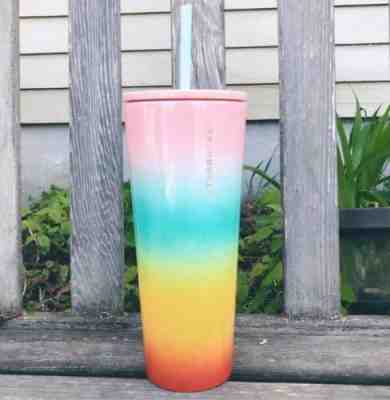Starbucks 2019 Venti Rainbow Tumbler Venti 24 oz Stainless Steel Cold Cup Summer - Sold on eBay Jun, 2nd 2019 for $40.00