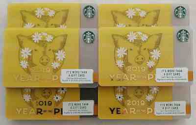 2019 ORIGINAL STARBUCKS GIFT CARDS CHINESE NEW YEAR of PIG NO VALUE LOT of 100 - Sold on eBay Jun, 2nd 2019 for $32.00