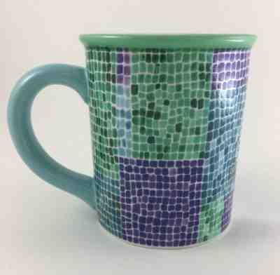 HTF Starbucks 2002 Barista Blue Green Purple Mosaic 18 oz Coffee Cup Mug  - Sold on eBay Jun, 2nd 2019 for $24.99