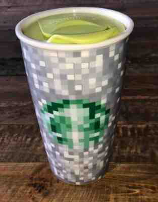 Starbucks Double Wall Travel Mug 2012 Rodarte Siren Ceramic Pixel Tumbler 12oz - Sold on eBay Jun, 2nd 2019 for $20.00