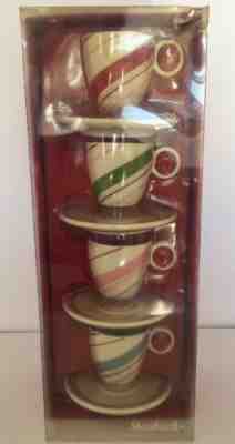 New Set of 4 Starbucks Demi Espresso Mini Mug Cup Candy Striped Holiday 2007 3oz - Sold on eBay Jun, 2nd 2019 for $15.00