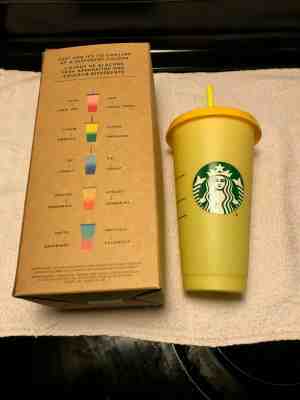 Starbucks Venti Color Changing Cup - Citron Emerald Yellow With Yellow lid - Sold on eBay Jun, 2nd 2019 for $15.00