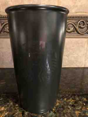 STARBUCKS COFFEE MUG 2015 - MATTE BLACK MERMAID LOGO DOUBLE WALL TRAVEL MUG 12OZ - Sold on eBay Jun, 2nd 2019 for $24.99