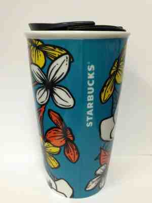 Starbucks Floral Double Wall Ceramic Traveller Coffee Tumbler 12 oz - Sold on eBay Jun, 1st 2019 for $36.94