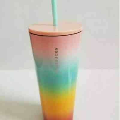 NEW! 2019 STARBUCKS COLD CUP RAINBOW STAINLESS STEEL VENTI TUMBLER CUP 24 oz. - Sold on eBay Jun, 1st 2019 for $29.00