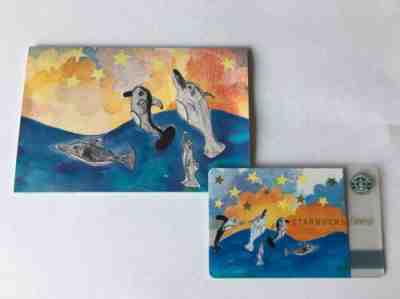 Starbucks 2003 Make-A-Wish Japan  DOLPHIN Card  with Matching Sleeve Rare! - Sold on eBay Jun, 1st 2019 for $79.00