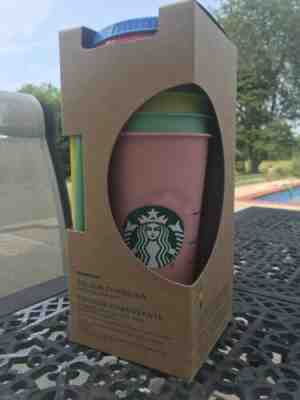 NEW 2019 Starbucks Color Changing Cold Cups w/ 5 Cups 5 Lids & 5 Straws Limited  - Sold on eBay Jun, 1st 2019 for $65.00