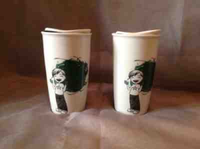 NEW Starbucks 2015 Boy Finger Painting Dot Ceramic Travel Tumbler Cup Mug 12oz - Sold on eBay Jun, 1st 2019 for $17.00