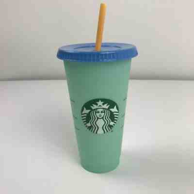 Starbucks Color Changing 1 Single Cold Cup 24oz Venti Arctic Teal Tumbler HTF  - Sold on eBay Jun, 1st 2019 for $22.99