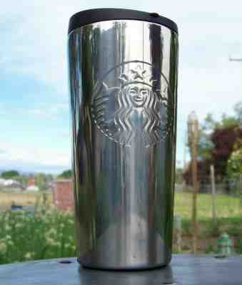 Starbucks Coffee 2014 Embossed Mermaid Stainless Steel 16oz Travel Tumbler Cup  - Sold on eBay Jun, 1st 2019 for $20.00