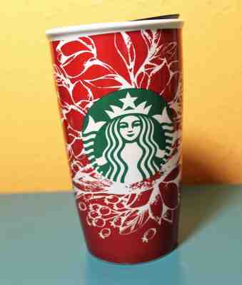 Starbucks Coffee 2016 Holiday Ceramic Double Wall Travel Tumbler Mug 12 oz Red - Sold on eBay Jun, 1st 2019 for $22.85