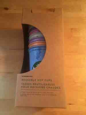 NEW Starbucks Summer 2019 Reusable Hot Cup Collection Set of 6 Cups 16oz w/ Lids - Sold on eBay Jun, 1st 2019 for $21.99