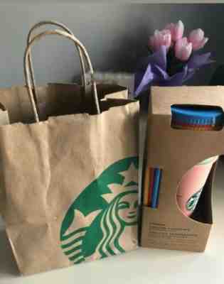 * New 2019 Starbucks Color Changing Reusable Cold Cups Pack Of 5 W/Lids & Straws - Sold on eBay May, 31st 2019 for $72.00