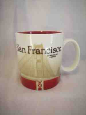 2011 Starbucks coffee San Francisco 16 oz mug red interior golden gate bridge - Sold on eBay May, 30th 2019 for $25.05