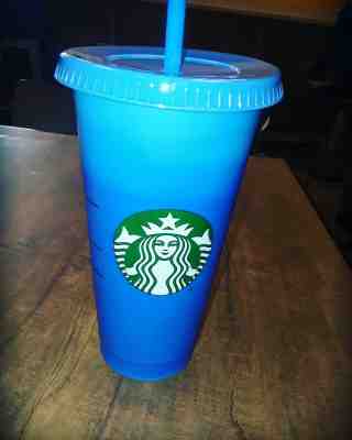 Starbucks Reusable Venti Cold Cup Color Changing - Sky to Cobalt - Brand new - Sold on eBay Jun, 3rd 2019 for $20.99
