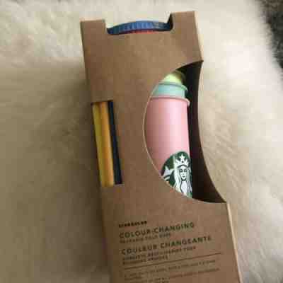 Starbucks Color Changing Reusable Cold Cup Tumbler Set Of 5 Cups Venti 24oz RARE - Sold on eBay Jun, 3rd 2019 for $59.99